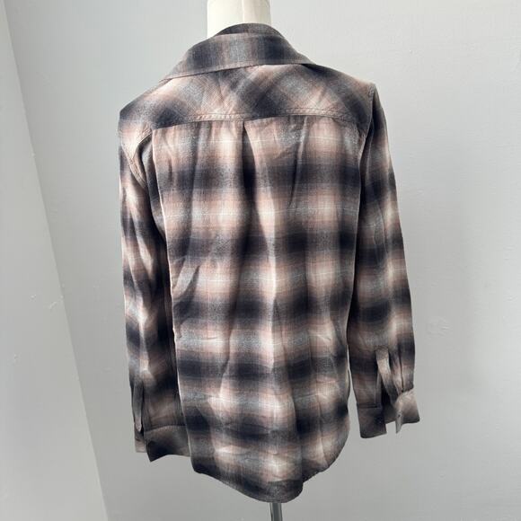 Rails Milo Latte Black Shadow Plaid Button Down Shirt - Picture 8 of 10
